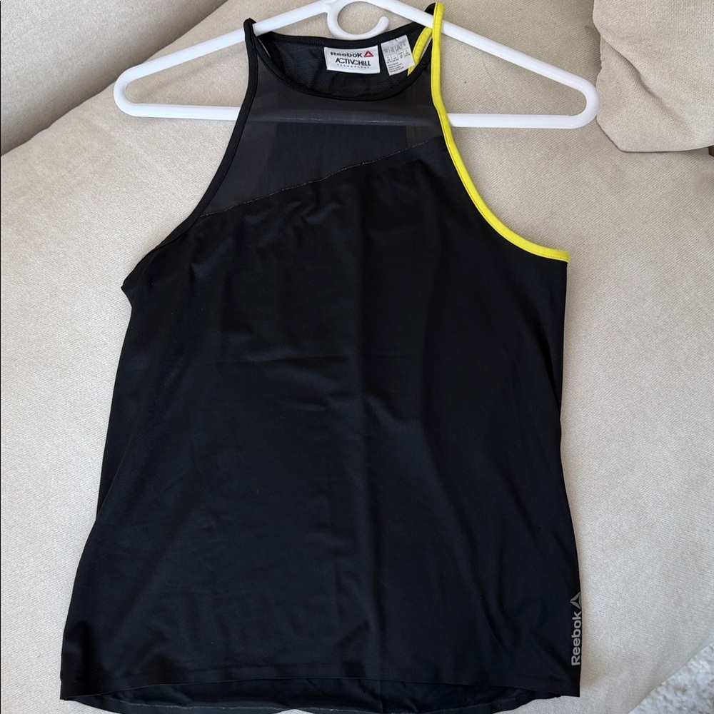 Reebok Black Tank Top with Yellow Trim